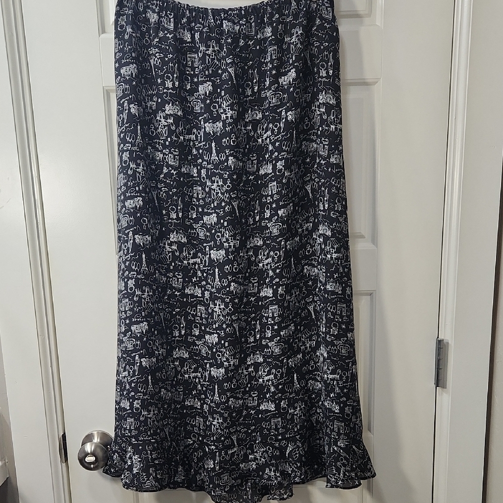 Christopher & Banks Black and White Maxi Skirt Small